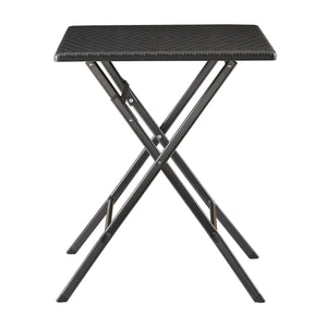 Tavolo da Picnic Mark Pieghevole 61,5 x 61,5 x 73 cm Nero Effetto Rattan [en.casa]