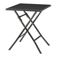 Tavolo da Picnic Mark Pieghevole 61,5 x 61,5 x 73 cm Nero Effetto Rattan [en.casa]
