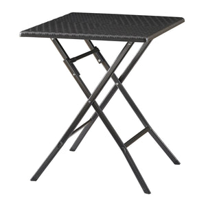 Tavolo da Picnic Mark Pieghevole 61,5 x 61,5 x 73 cm Nero Effetto Rattan [en.casa]