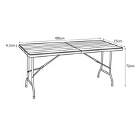 Tavolo da Picnic Lillestrøm Pieghevole 180 x 75 x 72 cm Marrone Effetto Legno pro.tec