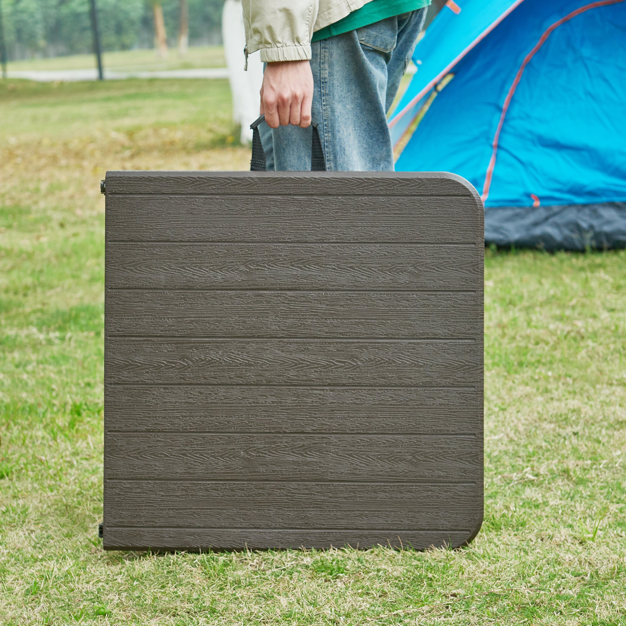 Tavolo da Picnic Adelfia Pieghevole - Effetto Legno [en.casa]