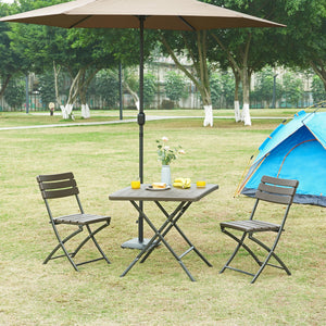 Tavolo da Picnic Lillestrøm Pieghevole 78 x 78 x 74 cm Marrone Effetto Legno pro.tec