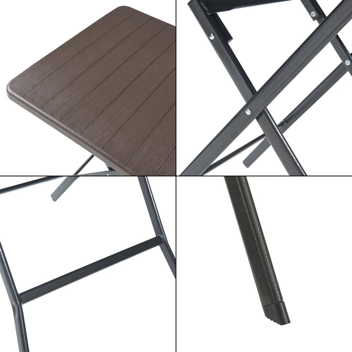 Tavolo da Picnic Lillestrøm Pieghevole 78 x 78 x 74 cm Marrone Effetto Legno pro.tec