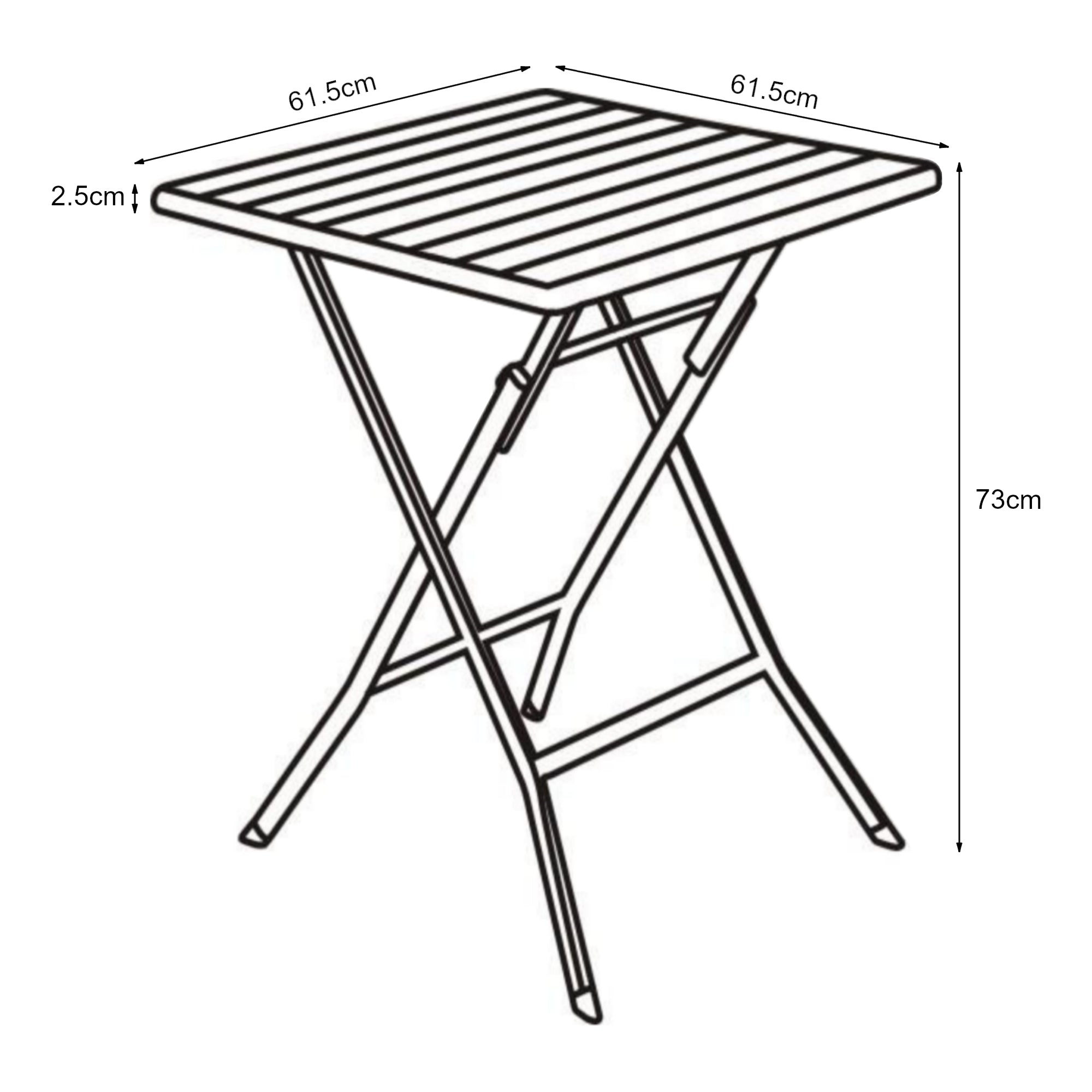 Tavolo da Picnic Lillestrøm Pieghevole 61,5 x 61,5 x 73 cm Marrone Effetto Legno pro.tec