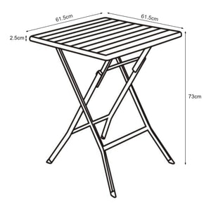Tavolo da Picnic Lillestrøm Pieghevole 61,5 x 61,5 x 73 cm Marrone Effetto Legno pro.tec