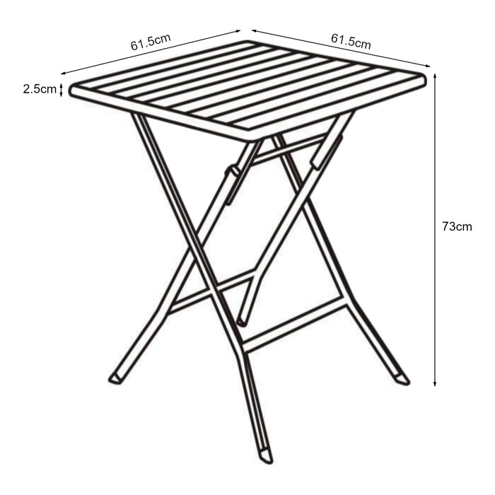 Tavolo da Picnic Lillestrøm Pieghevole 61,5 x 61,5 x 73 cm Marrone Effetto Legno pro.tec