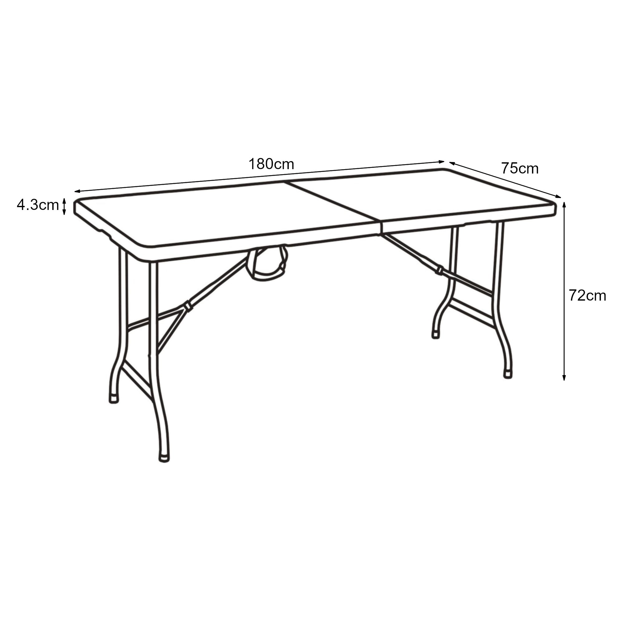 Tavolo Pieghevole Ljusnarsberg da Picnic - Bianco [en.casa]