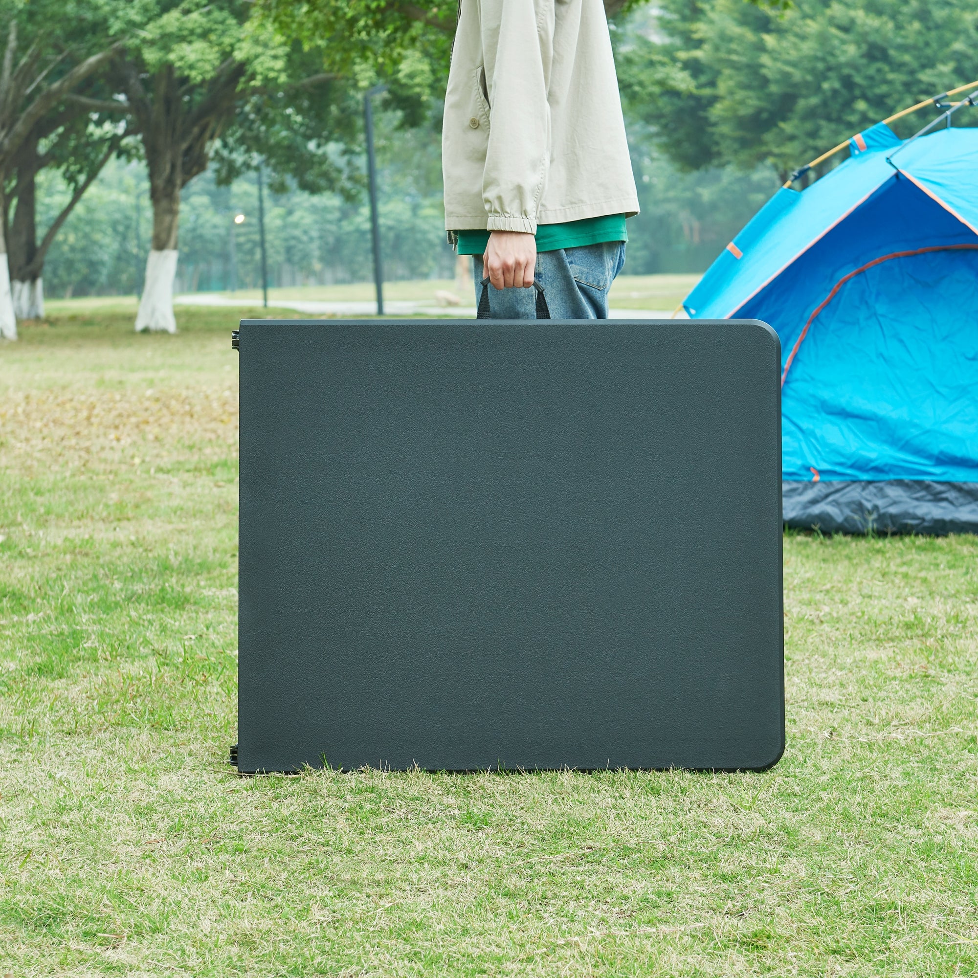 Tavolo Pieghevole Ljusnarsberg da Picnic - Nero [en.casa]