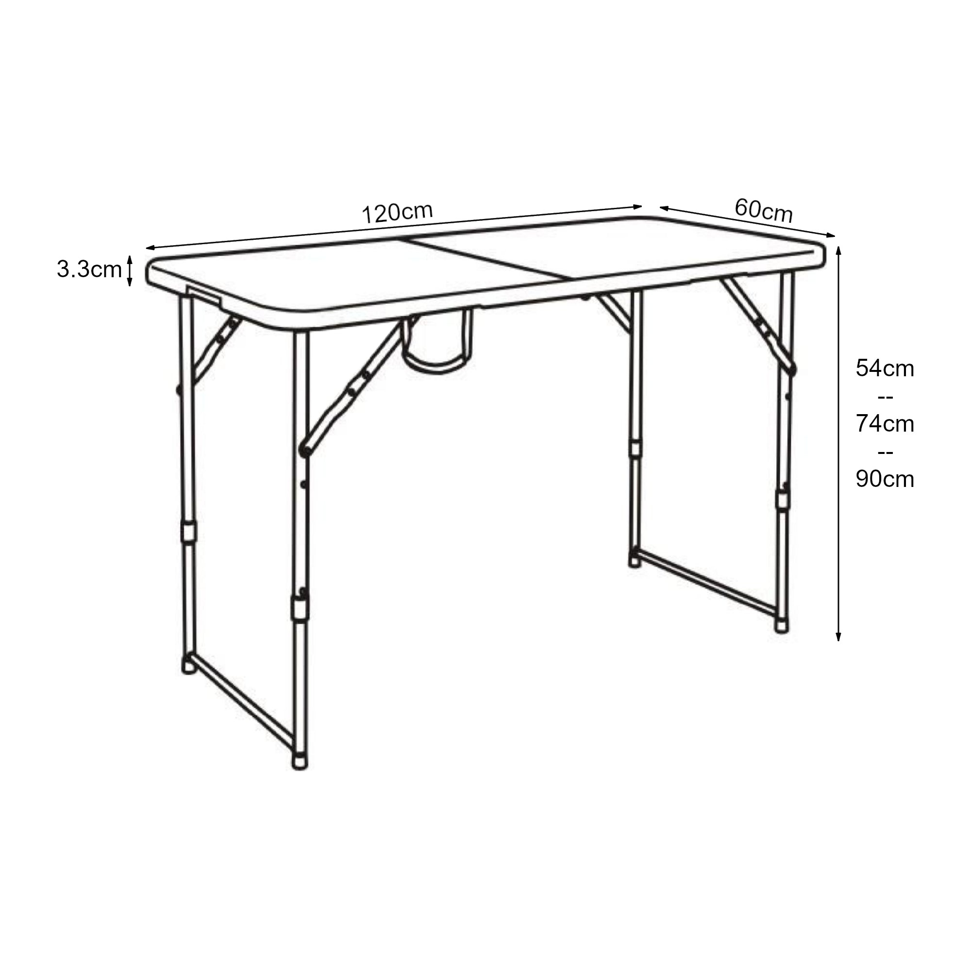 Tavolo da Picnic Adelfia Pieghevole - Bianco [en.casa]