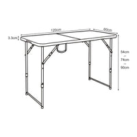 Tavolo da Picnic Adelfia Pieghevole - Bianco [en.casa]