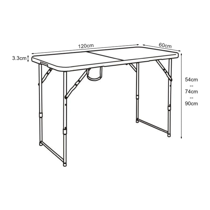 Tavolo da Picnic Adelfia Pieghevole - Bianco [en.casa]