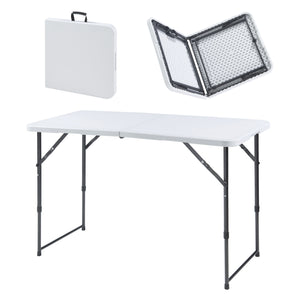 Tavolo da Picnic Adelfia Pieghevole - Bianco [en.casa]