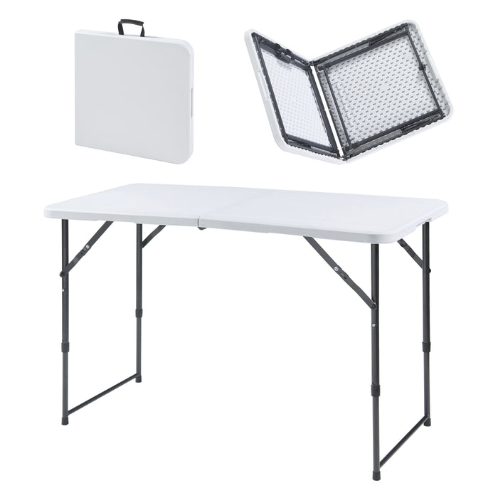 Tavolo da Picnic Adelfia Pieghevole - Bianco [en.casa]