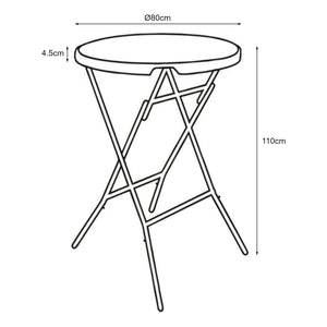 Tavolo Alto Pieghevole Ljusnarsberg - Bianco [en.casa]