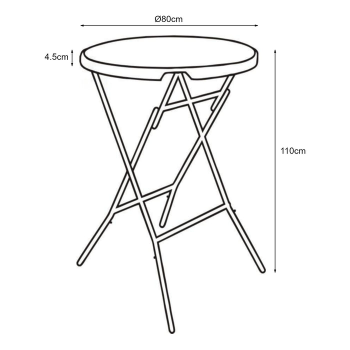 Tavolo Alto Pieghevole Ljusnarsberg - Bianco [en.casa]