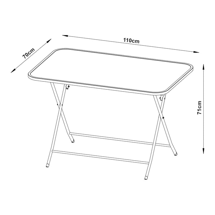 Tavolo Pieghevole Sande con Piano Rettangolare - Bianco [en.casa]
