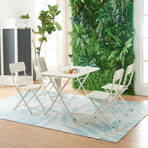 Tavolo Pieghevole Sande con Piano Rettangolare - Bianco [en.casa]