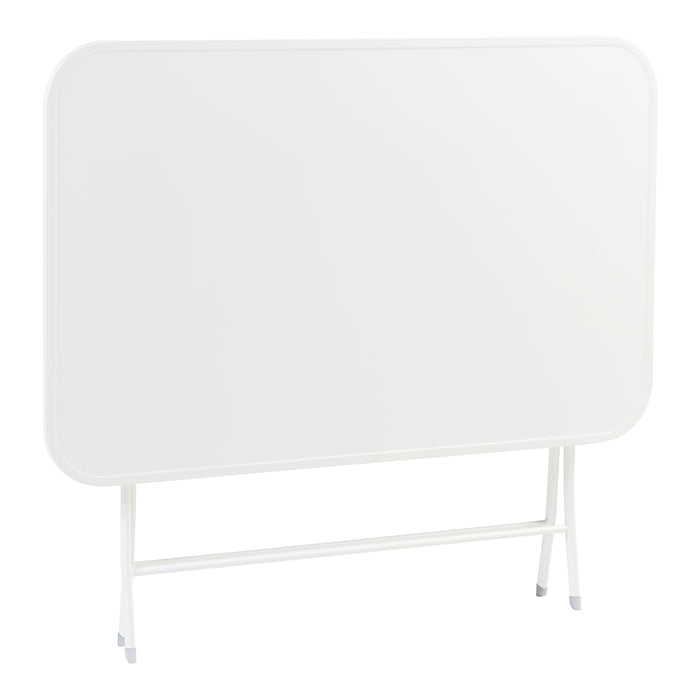 Tavolo Pieghevole Sande con Piano Rettangolare - Bianco [en.casa]