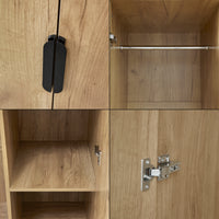 Armadio Guardaroba Eiselfing con 4 Scomparti 176 x 80 x 52 cm Effetto Rovere [en.casa]