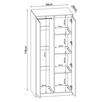 Armadio Guardaroba Bastheim 176 x 80 x 52 cm Effetto Rovere [en.casa]