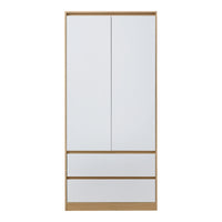 Armadio Guardaroba Bastheim con Cassetti 176 x 80 x 52 cm Effetto Rovere [en.casa]