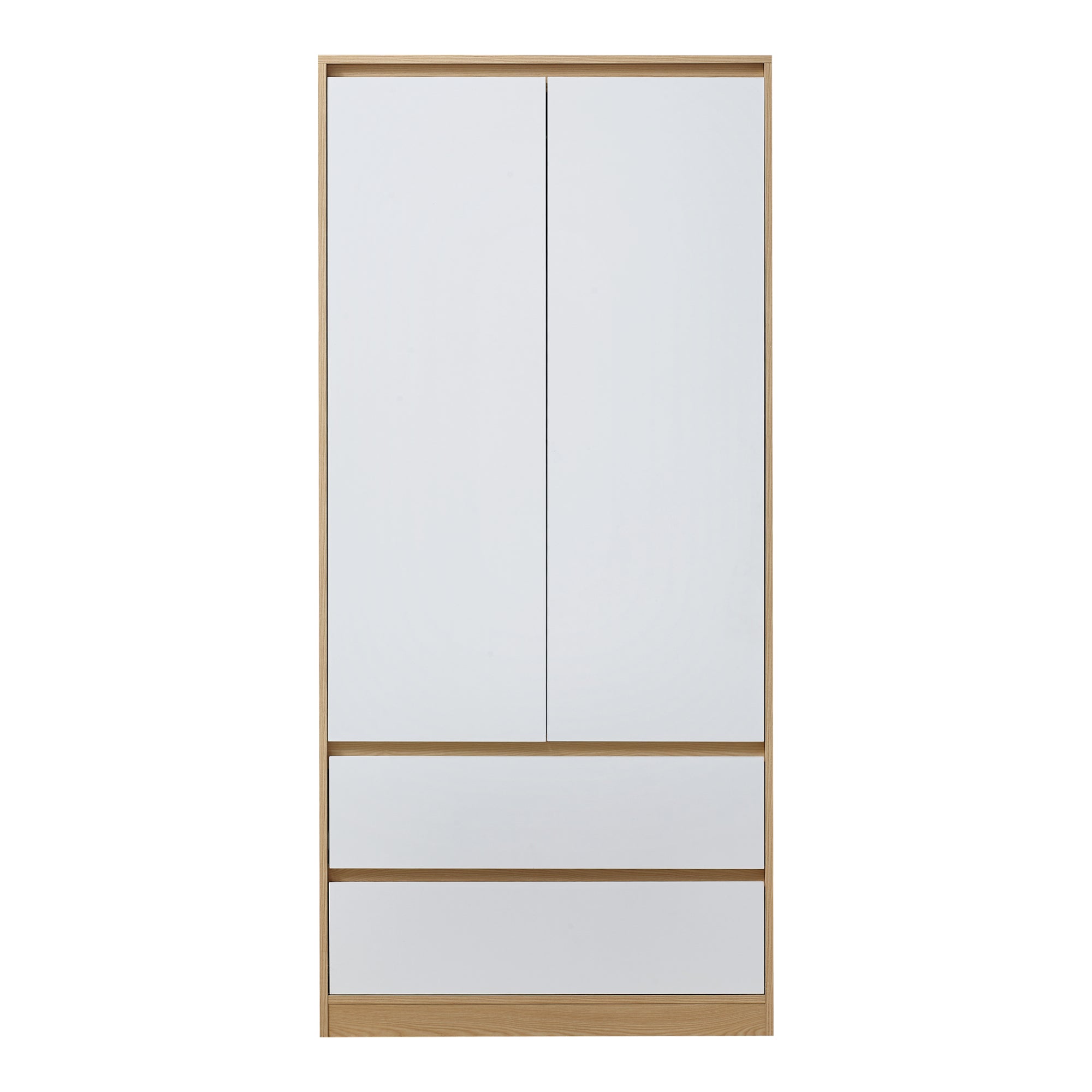 Armadio Guardaroba Bastheim con Cassetti 176 x 80 x 52 cm Effetto Rovere [en.casa]