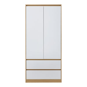 Armadio Guardaroba Bastheim con Cassetti 176 x 80 x 52 cm Effetto Rovere [en.casa]