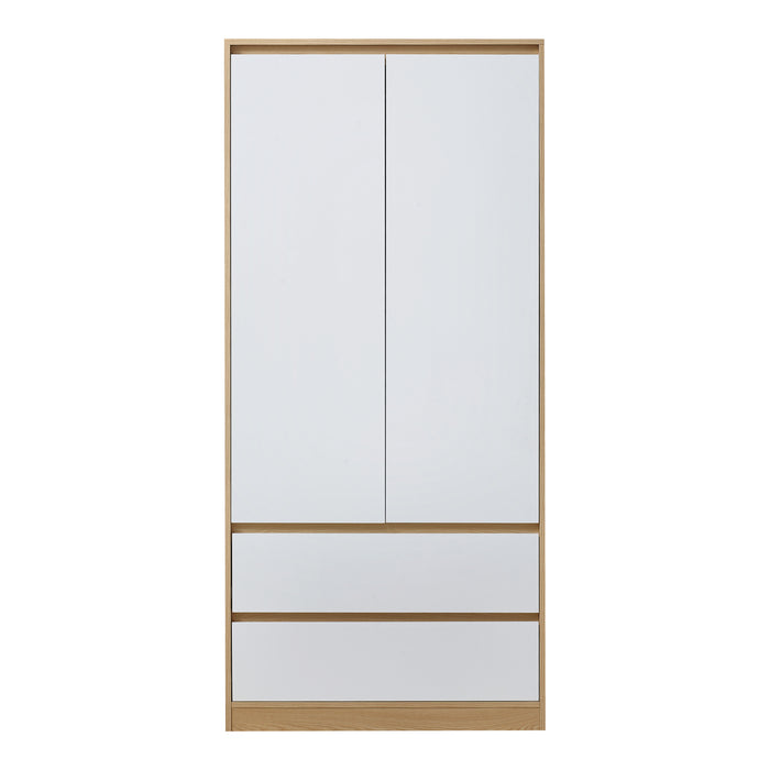Armadio Guardaroba Bastheim con Cassetti 176 x 80 x 52 cm Effetto Rovere [en.casa]