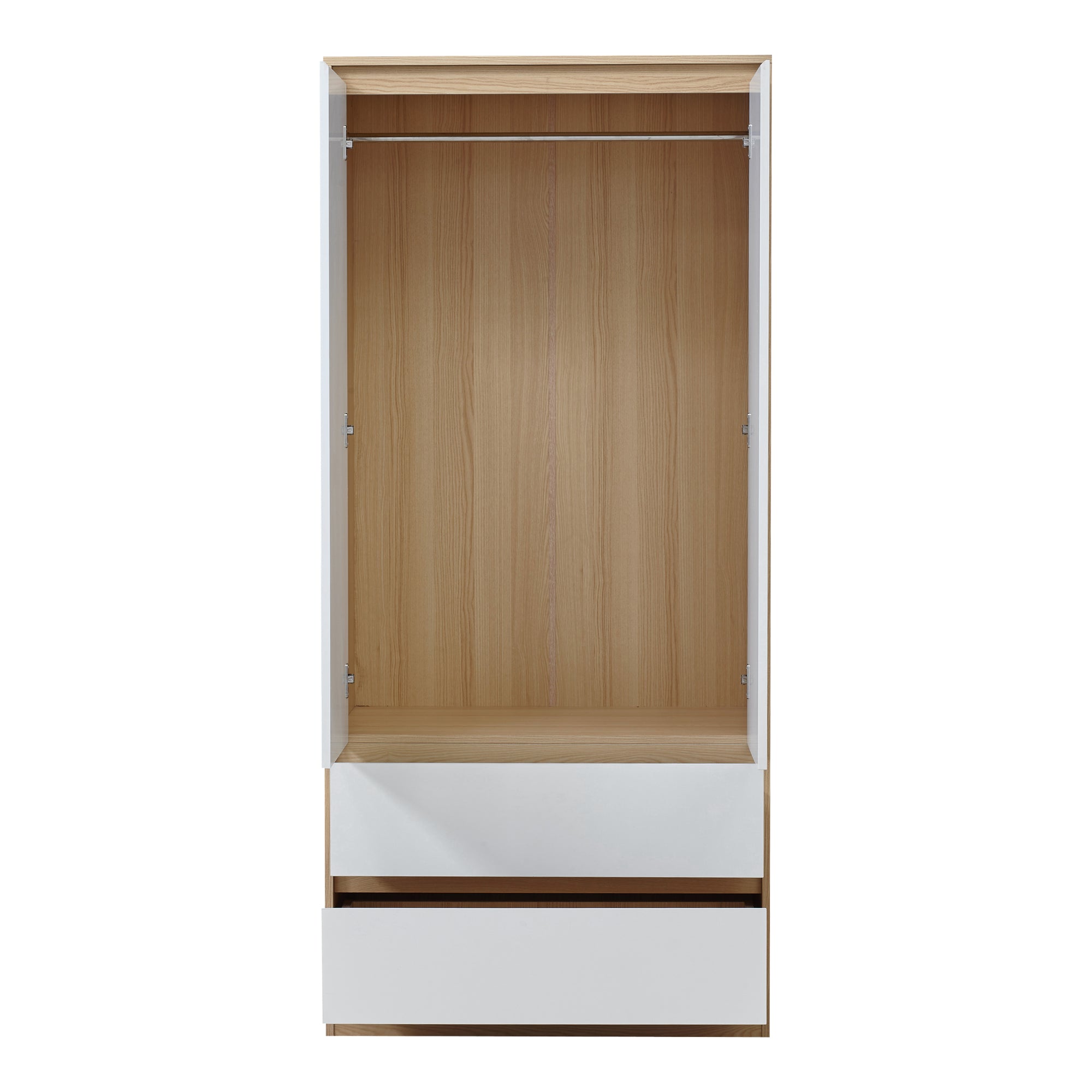 Armadio Guardaroba Bastheim con Cassetti 176 x 80 x 52 cm Effetto Rovere [en.casa]