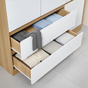 Armadio Guardaroba Bastheim con 6 Scomparti 176 x 120 x 52 cm Effetto Rovere [en.casa]