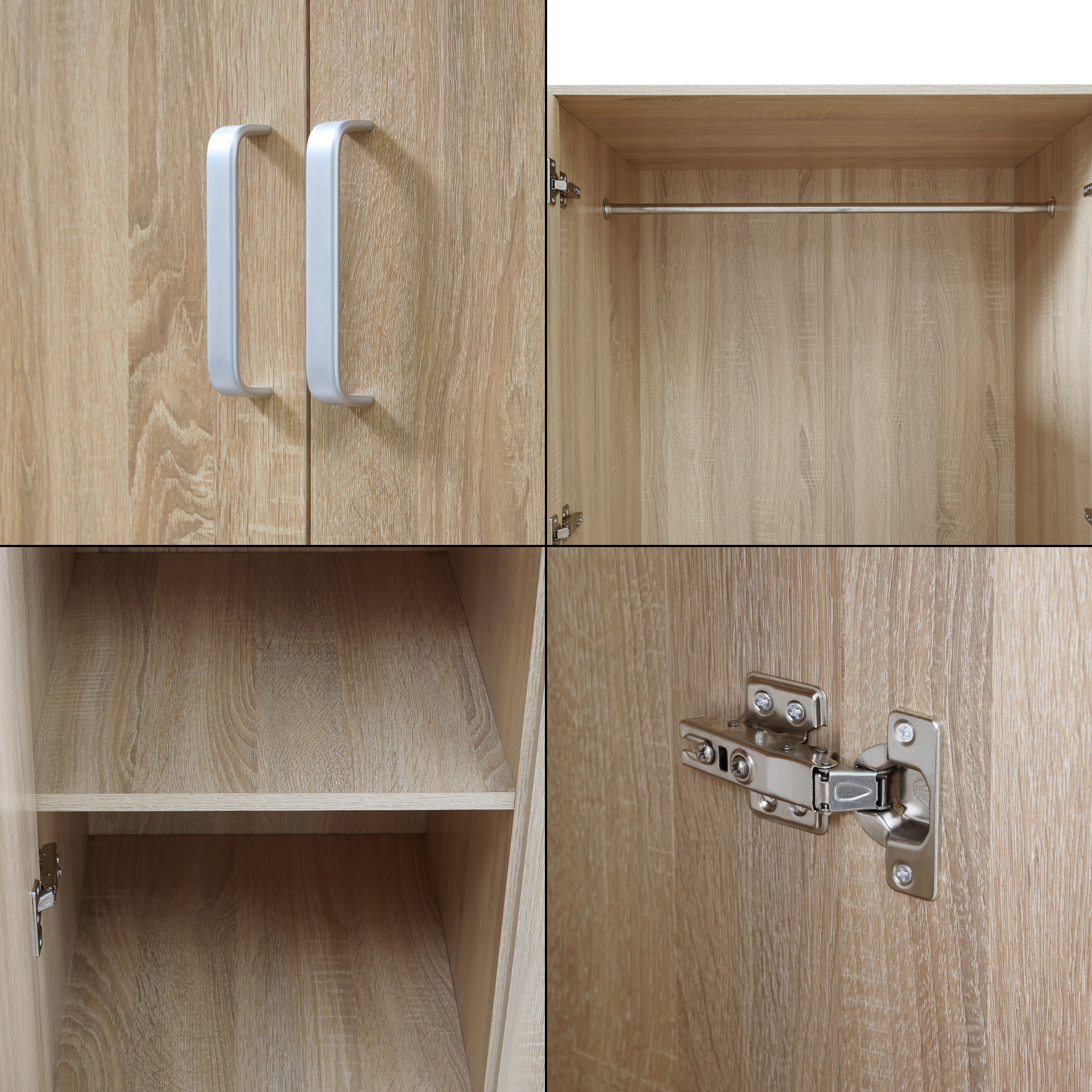 Armadio Guardaroba Bodolz 176 x 120 x 52 cm Effetto Rovere Sonoma [en.casa]