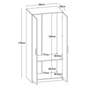 Armadio Guardaroba Eiselfing 176 x 80 x 52 cm Bianco [en.casa]