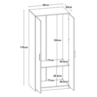 Armadio Guardaroba Eiselfing 176 x 80 x 52 cm Grigio [en.casa]