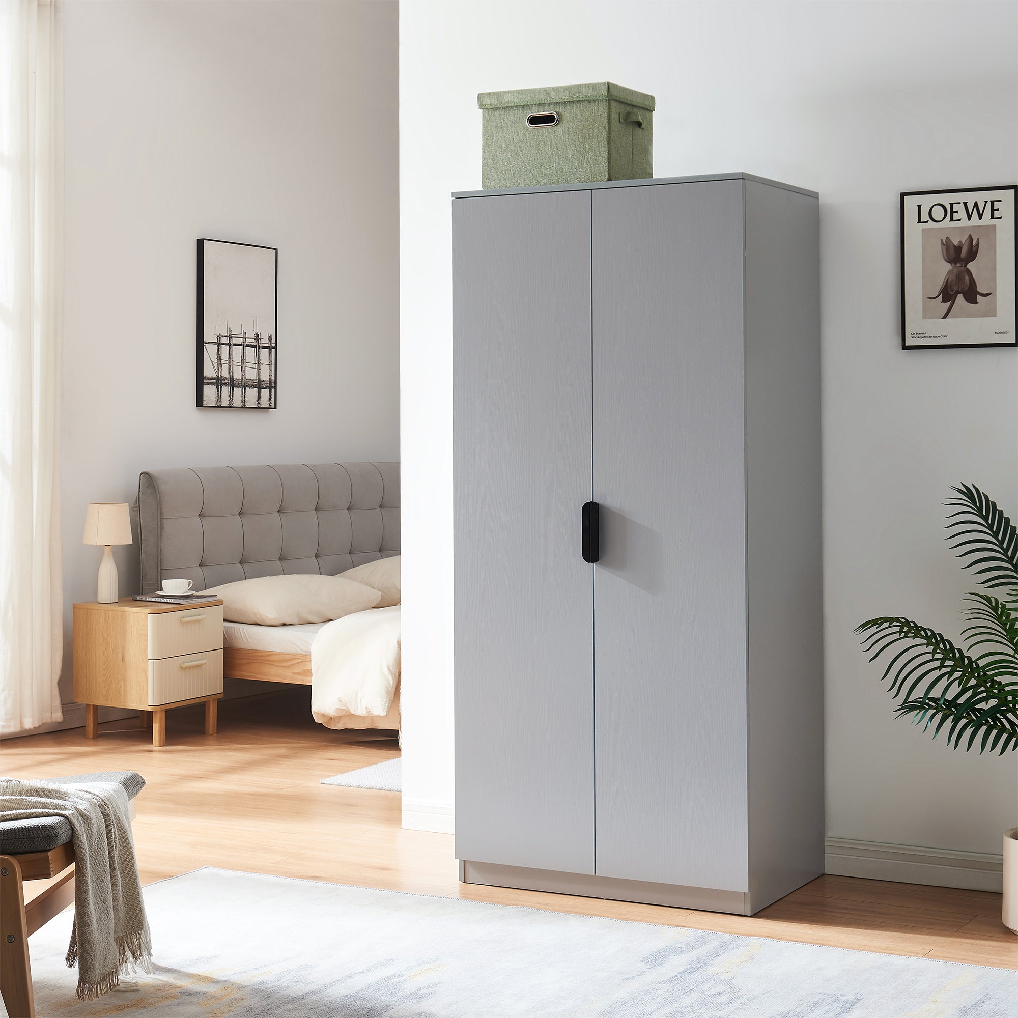 Armadio Guardaroba Eiselfing 176 x 80 x 52 cm Grigio [en.casa]