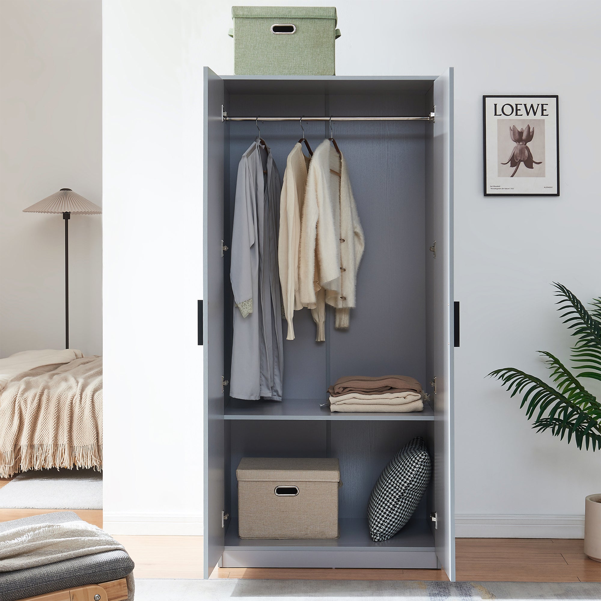 Armadio Guardaroba Eiselfing 176 x 80 x 52 cm Grigio [en.casa]