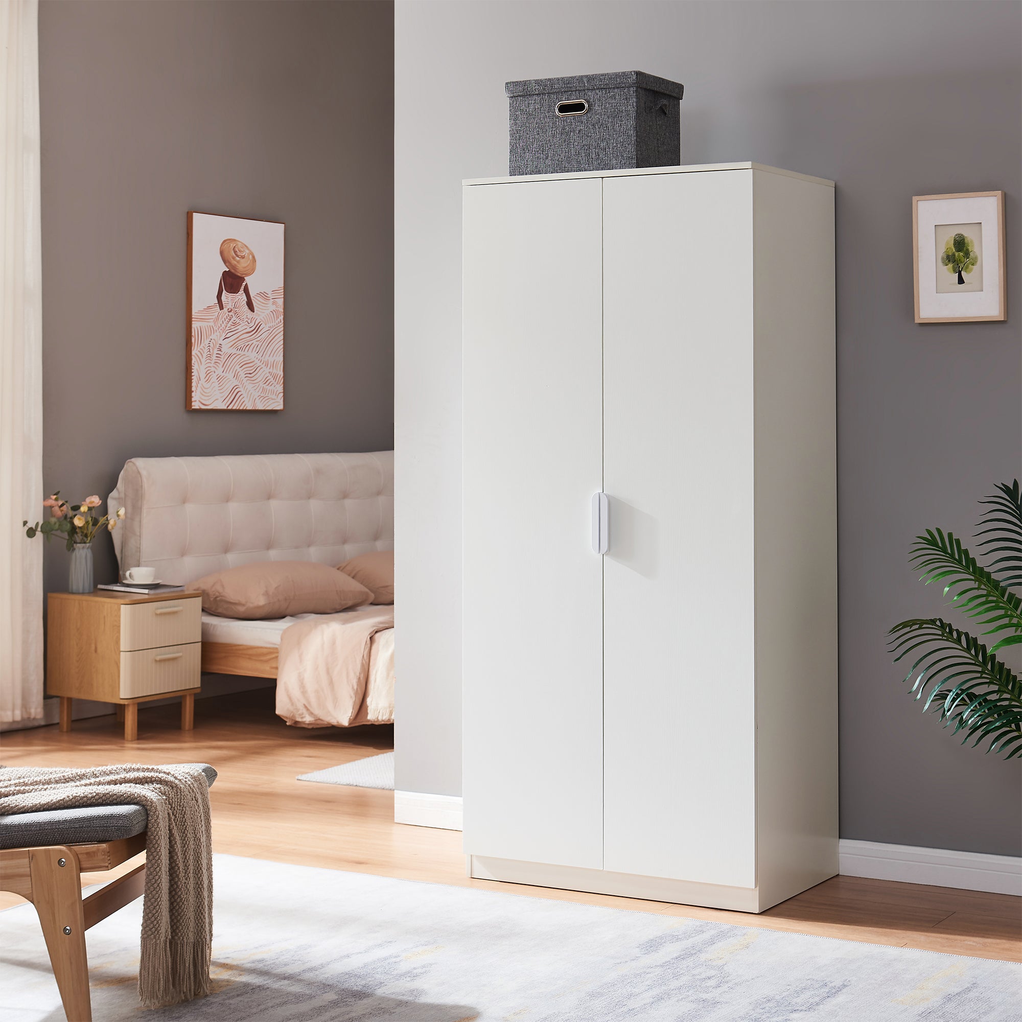 Armadio Guardaroba Eiselfing con 4 Scomparti 176 x 80 x 52 cm Bianco [en.casa]