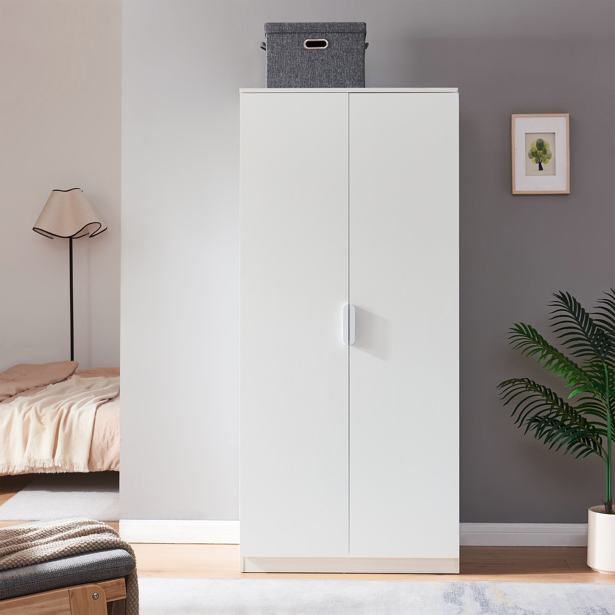 Armadio Guardaroba Eiselfing con 4 Scomparti 176 x 80 x 52 cm Bianco [en.casa]