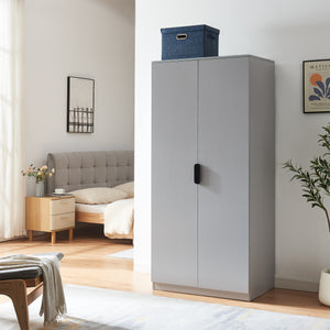 Armadio Guardaroba Eiselfing con 4 Scomparti 176 x 80 x 52 cm Grigio [en.casa]