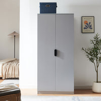 Armadio Guardaroba Eiselfing con 4 Scomparti 176 x 80 x 52 cm Grigio [en.casa]