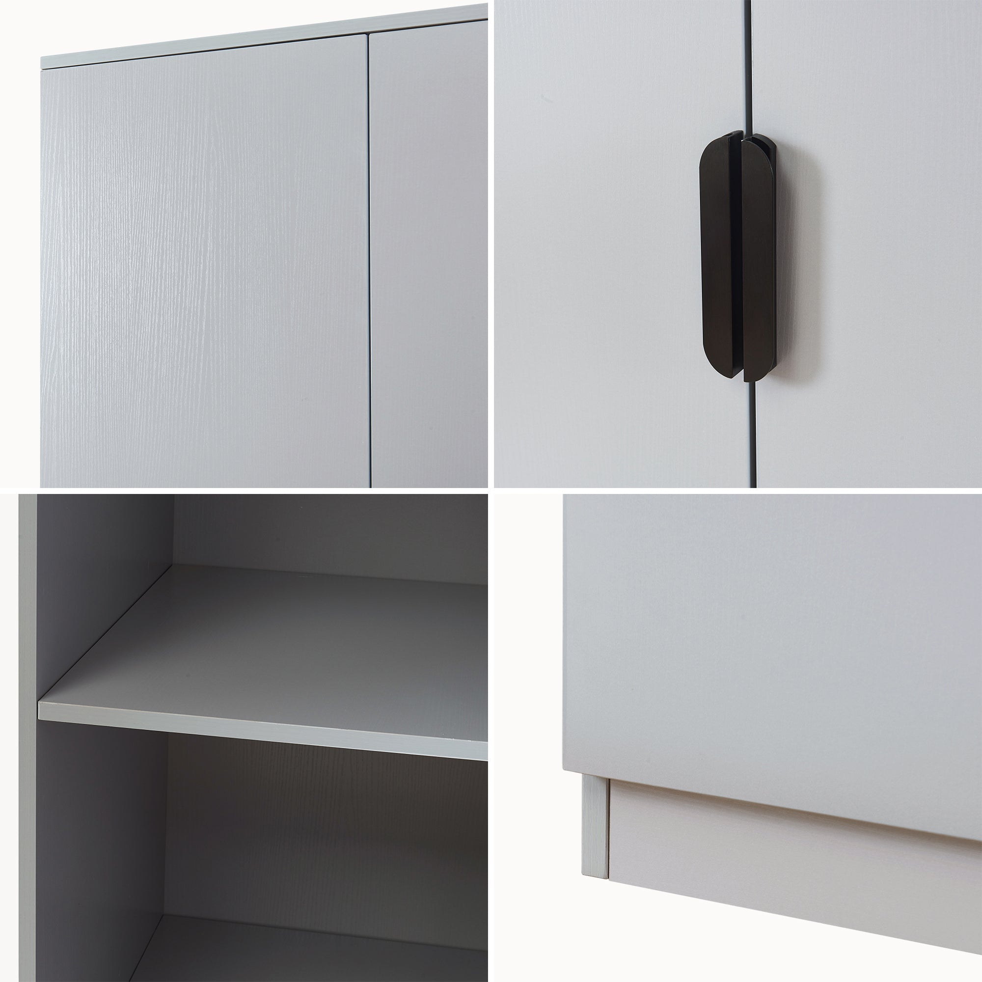 Armadio Guardaroba Eiselfing con 4 Scomparti 176 x 80 x 52 cm Grigio [en.casa]