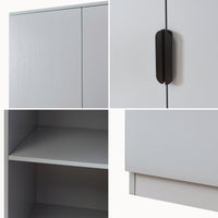 Armadio Guardaroba Eiselfing con 4 Scomparti 176 x 80 x 52 cm Grigio [en.casa]