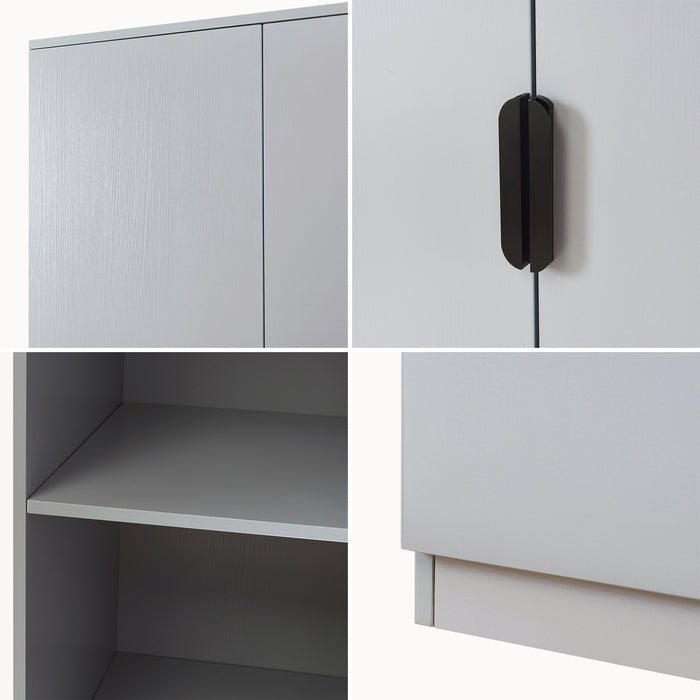 Armadio Guardaroba Eiselfing con 4 Scomparti 176 x 80 x 52 cm Grigio [en.casa]