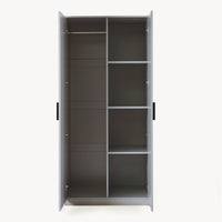 Armadio Guardaroba Eiselfing con 4 Scomparti 176 x 80 x 52 cm Grigio [en.casa]