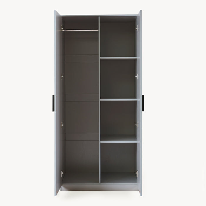Armadio Guardaroba Eiselfing con 4 Scomparti 176 x 80 x 52 cm Grigio [en.casa]