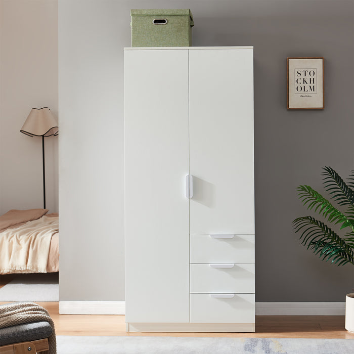 Armadio Guardaroba Eiselfing con Scomparti e Cassetti 176 x 80 x 52 cm Bianco [en.casa]