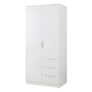 Armadio Guardaroba Eiselfing con Scomparti e Cassetti 176 x 80 x 52 cm Bianco [en.casa]