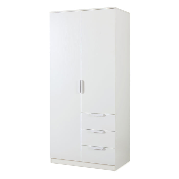 Armadio Guardaroba Eiselfing con Scomparti e Cassetti 176 x 80 x 52 cm Bianco [en.casa]