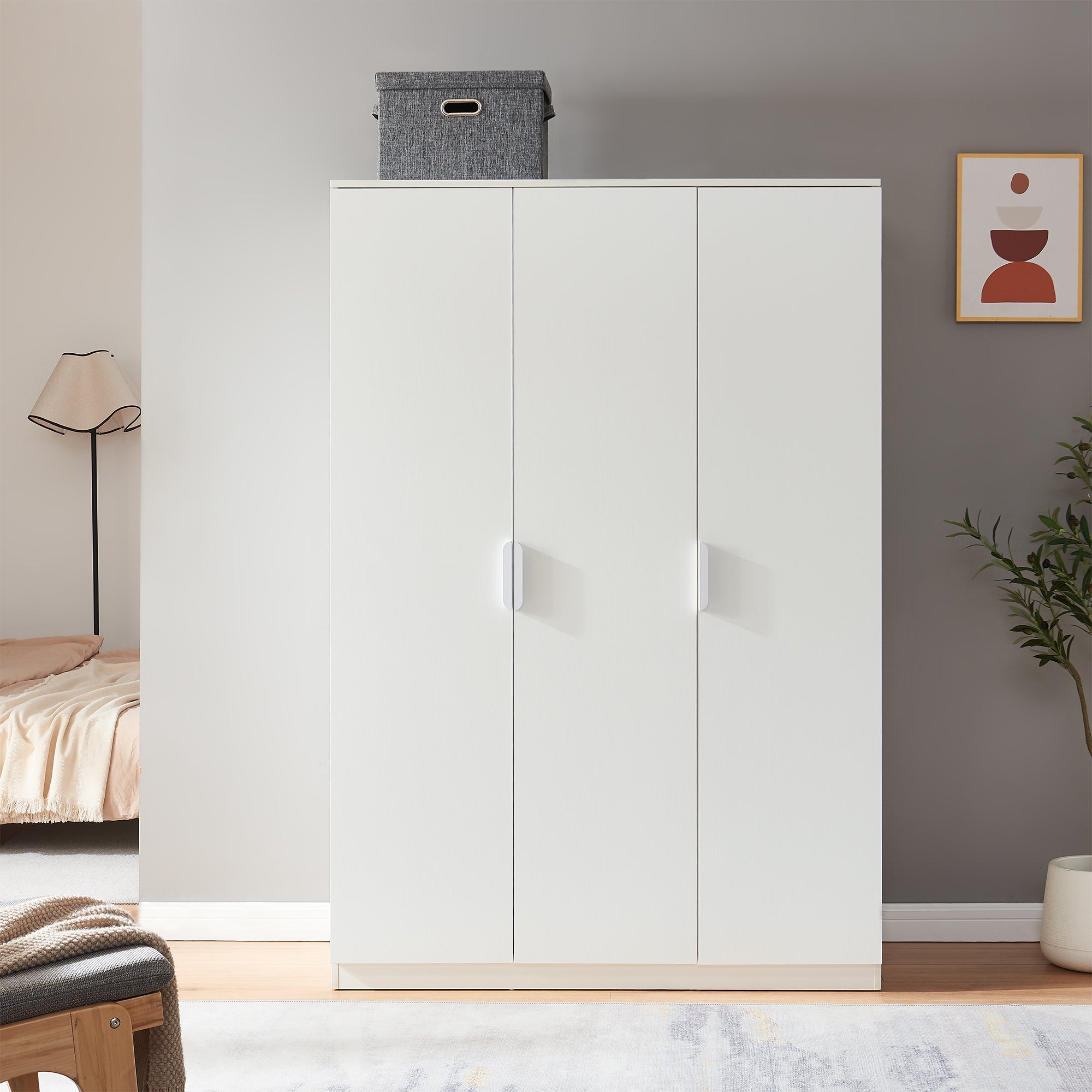 Armadio Guardaroba Eiselfing con 4 Scomparti 176 x 120 x 52 cm Bianco [en.casa]