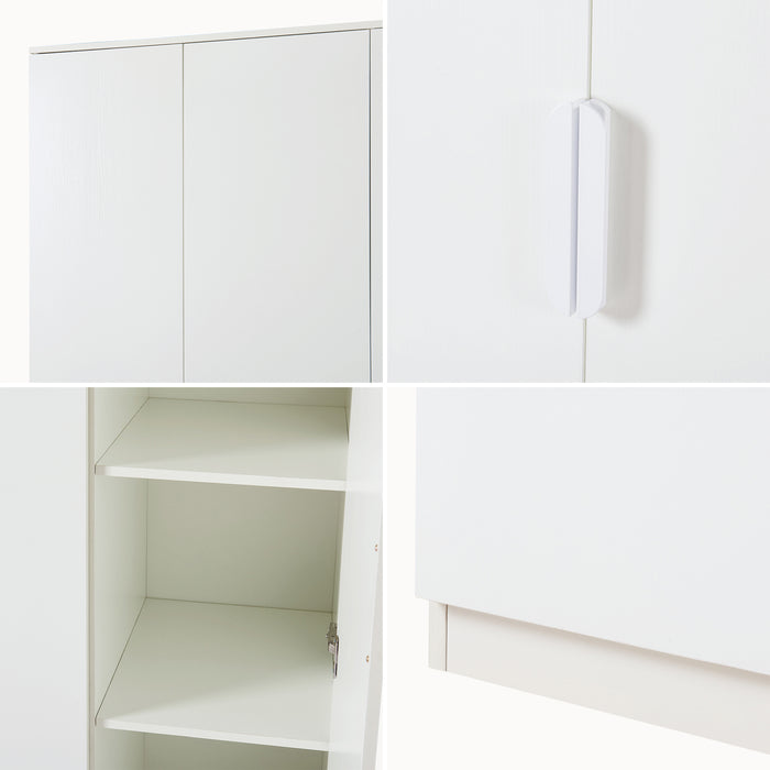 Armadio Guardaroba Eiselfing con 4 Scomparti 176 x 120 x 52 cm Bianco [en.casa]