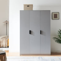 Armadio Guardaroba Eiselfing con 4 Scomparti 176 x 120 x 52 cm Grigio [en.casa]